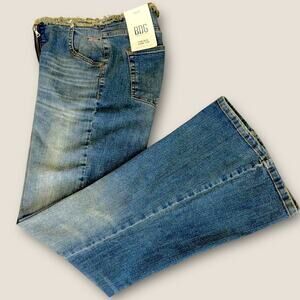 BDG Urban Outfitters Raw Cut Waist Flare Y2K Low Rise Blue Jeans Womens 30X32